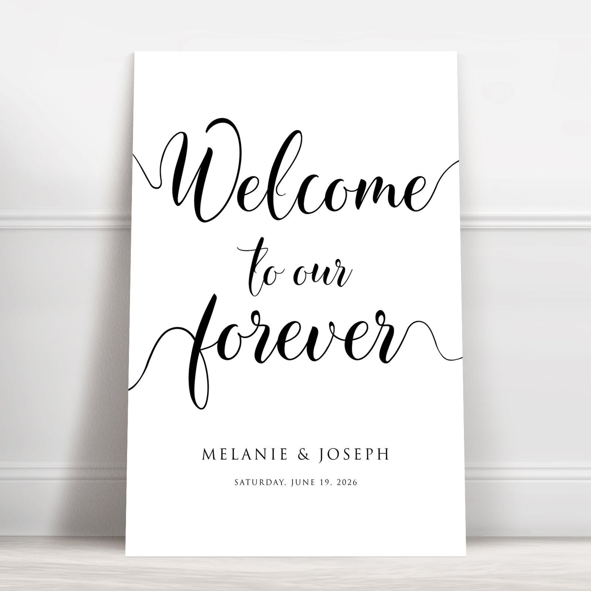 Welcome to Our Forever – Personalised Wedding Welcome Sign - We Do Bou