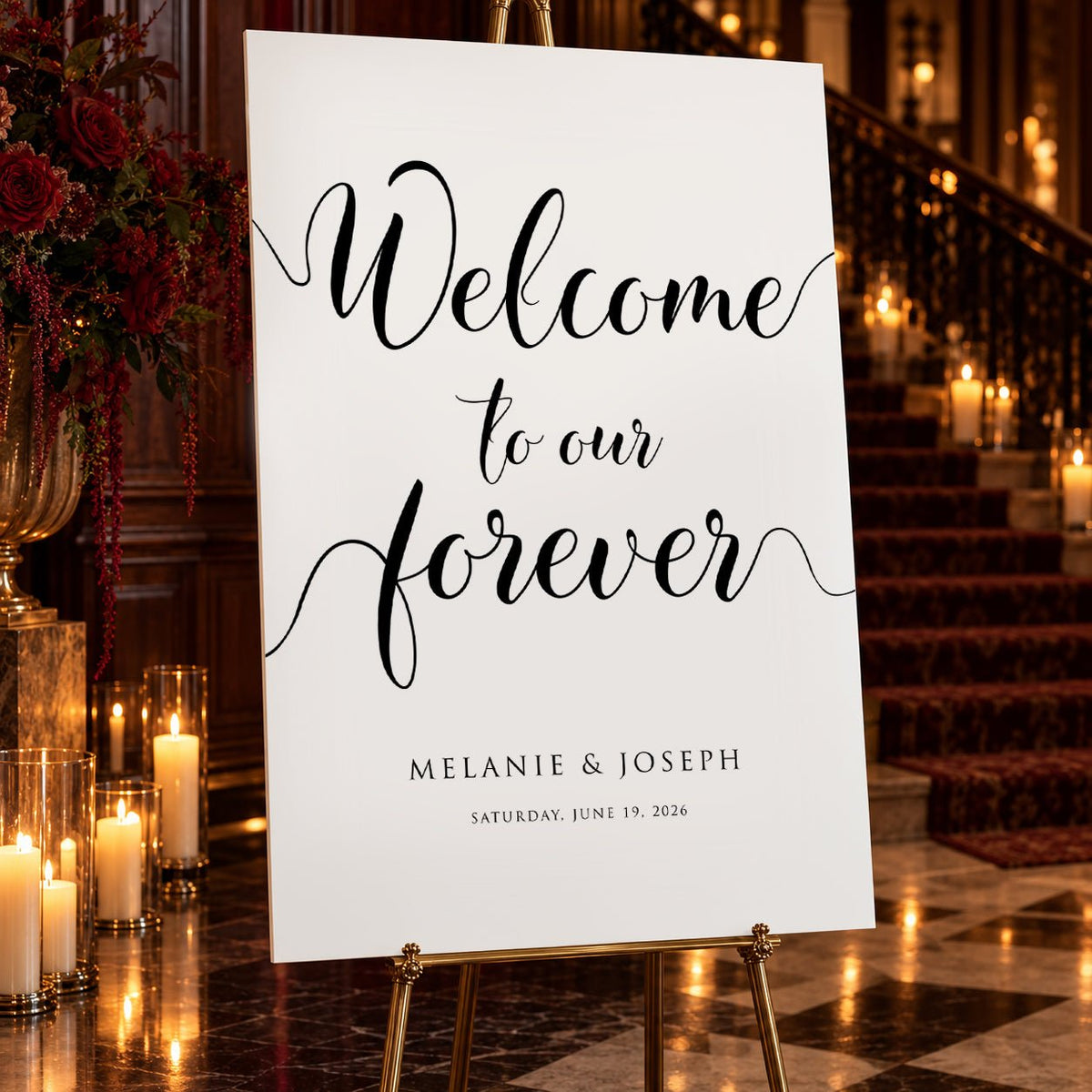 Welcome to Our Forever – Personalised Wedding Welcome Sign - We Do Bou