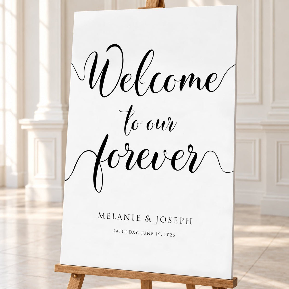 Welcome to Our Forever – Personalised Wedding Welcome Sign - We Do Bou