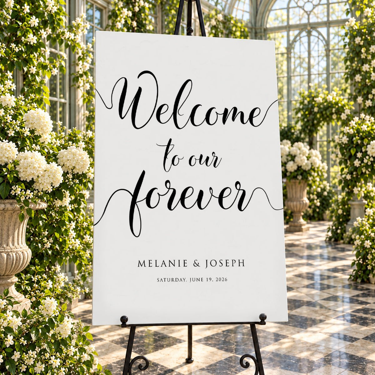 Welcome to Our Forever – Personalised Wedding Welcome Sign - We Do Bou