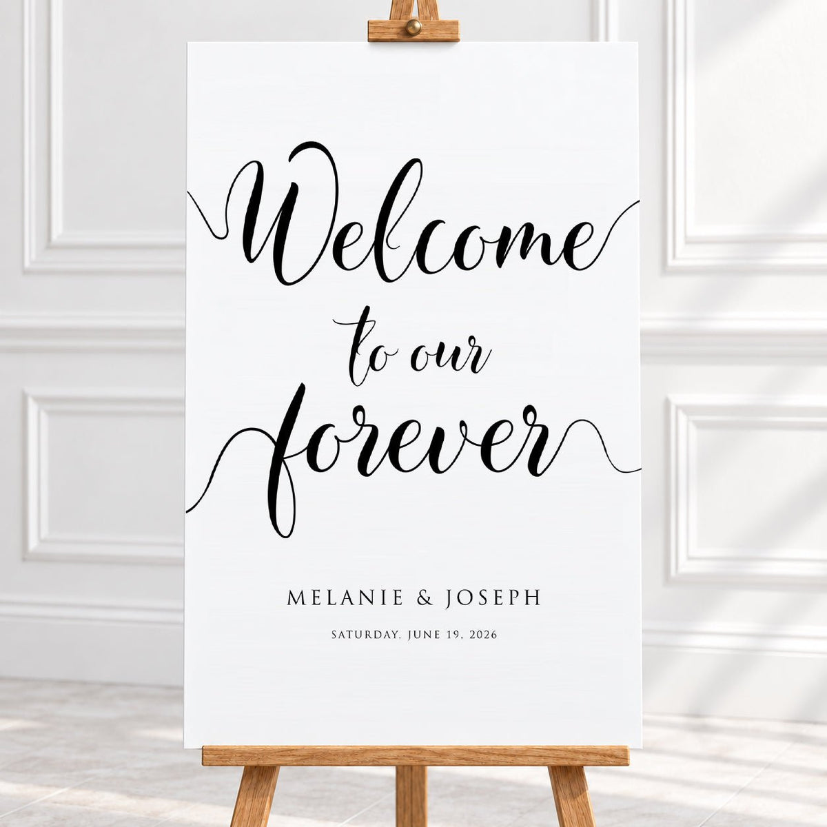 Welcome to Our Forever – Personalised Wedding Welcome Sign - We Do Bou