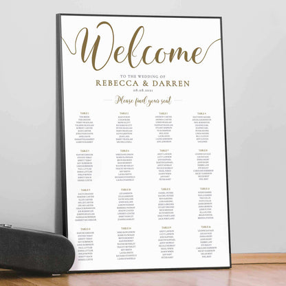 16 tables gold wedding table plan template
