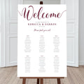 6 table burgundy seating chart