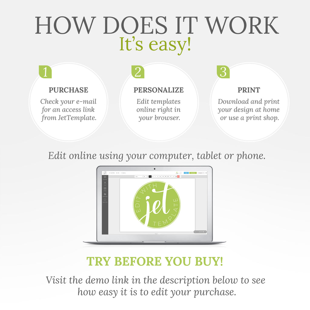 Instructions on how to edit and print the place card template