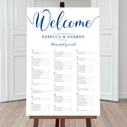 a-z seating chart template 90 guests