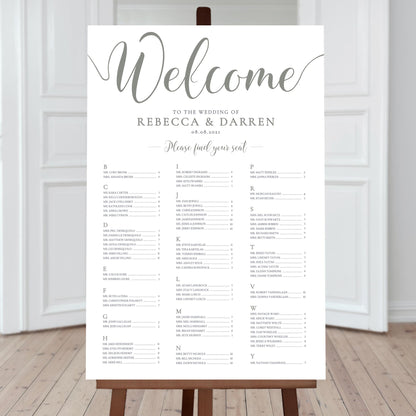 a-z seating plan template for 95 people
