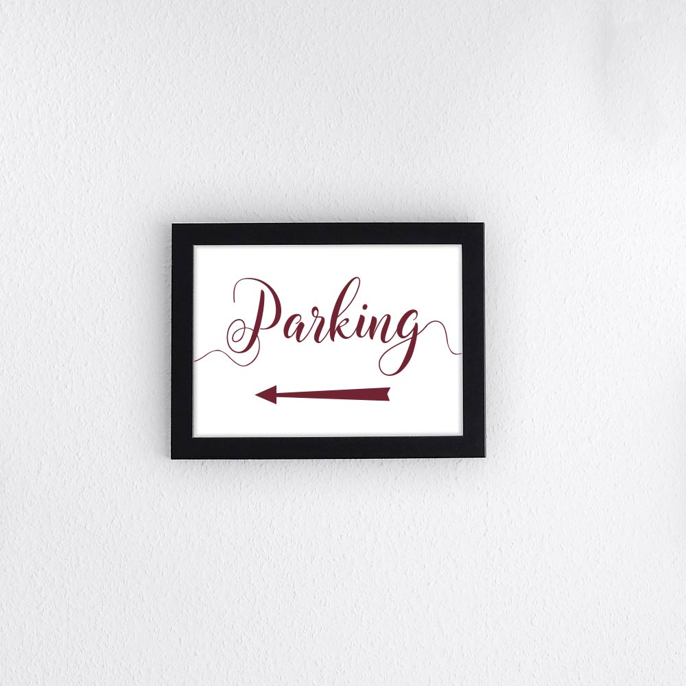 auburn directional parking sign with arrow pointing left