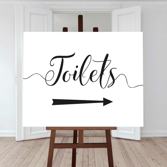 wedding toilets arrow sign