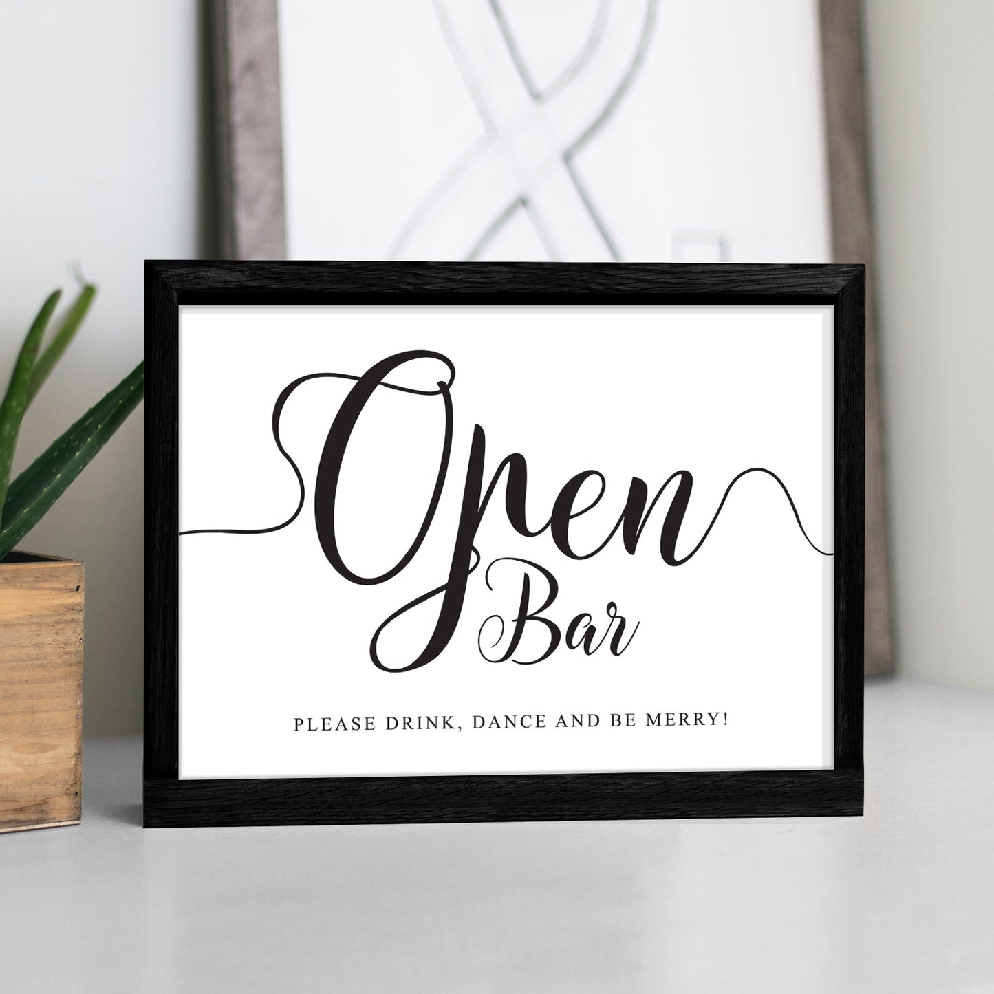 Paid bar sign. Printable wedding signage. Instant download