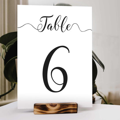 5x7 table number in a wooden stand