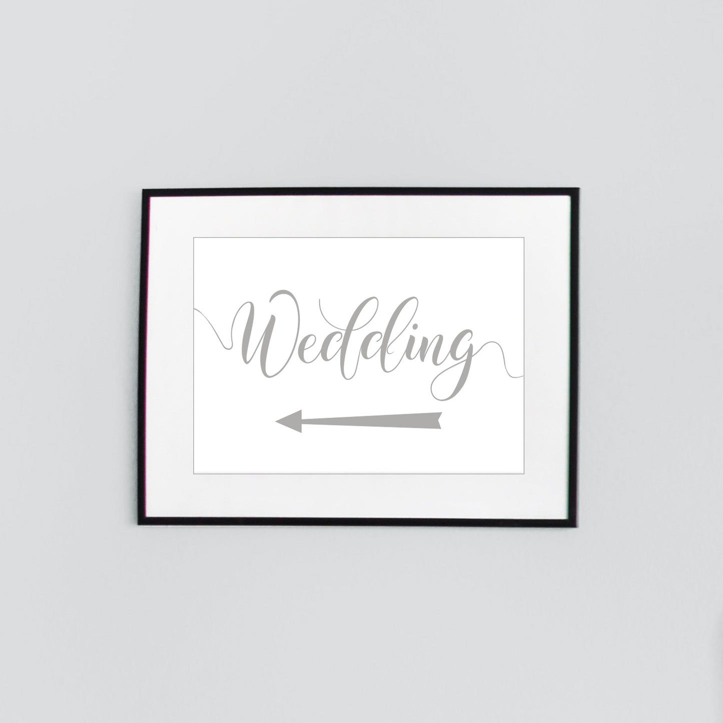 digital download wedding arrow sign printed in grey