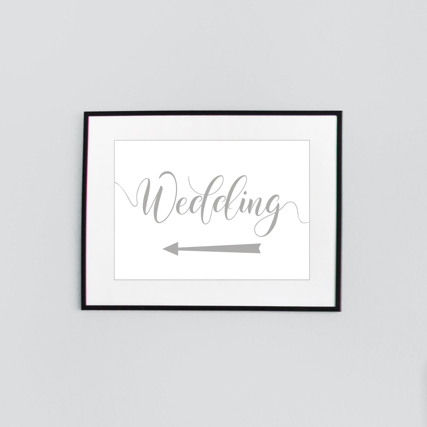 digital download wedding arrow sign printed in grey