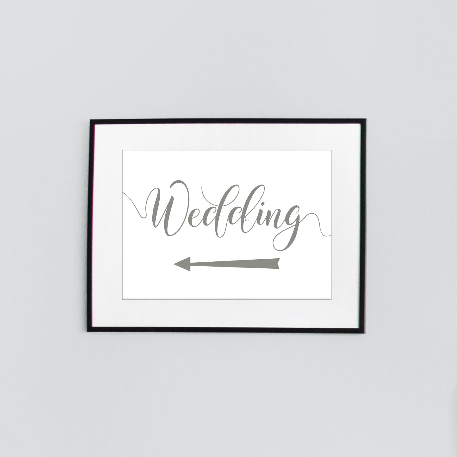 digital download wedding arrow sign printed in misty green