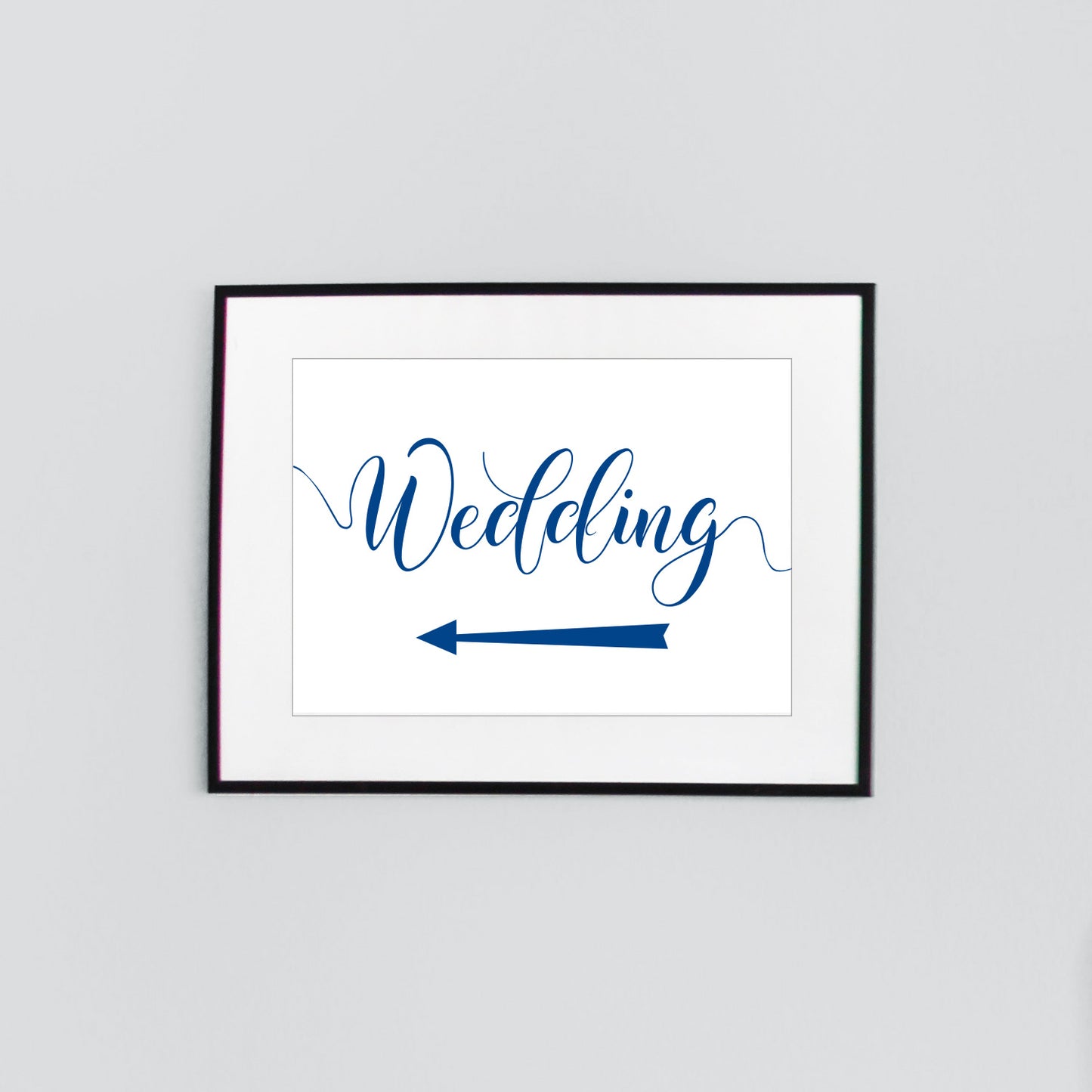 digital download wedding arrow sign printed in ocean blue