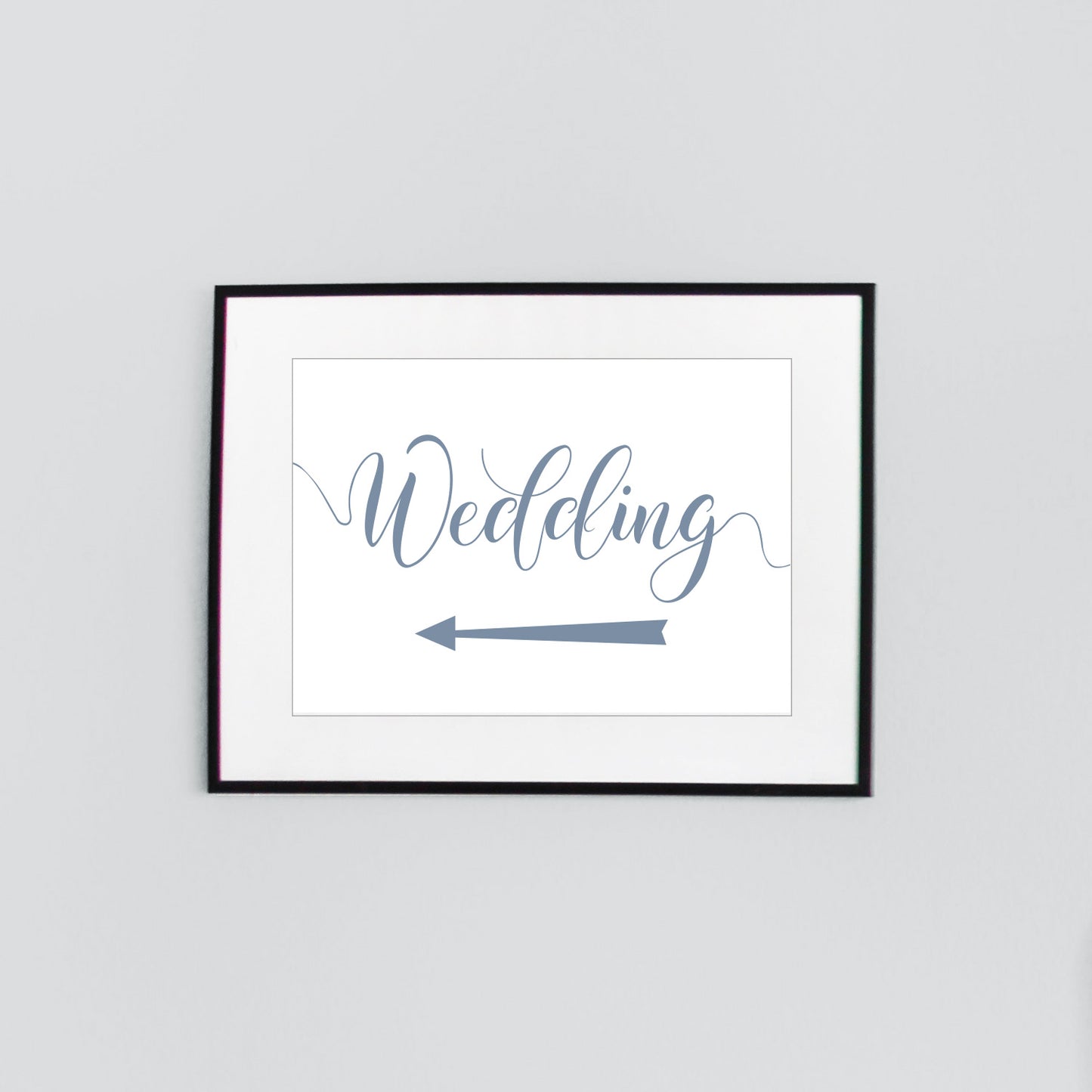 digital download wedding arrow sign printed in pale blue