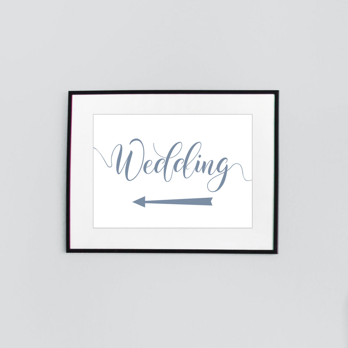 digital download wedding arrow sign printed in pale blue