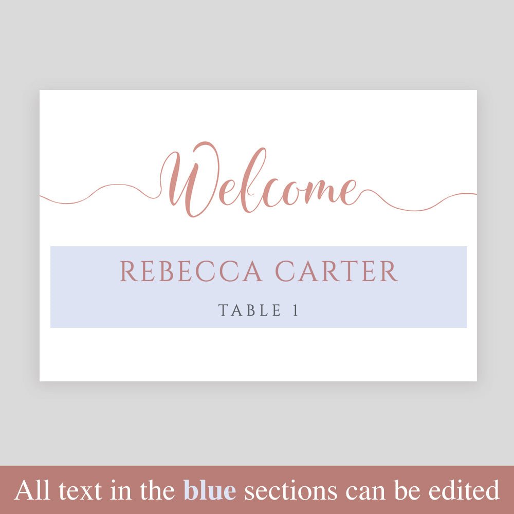 Printable Rose Gold Place Cards Printable Rose Gold Place Cards
