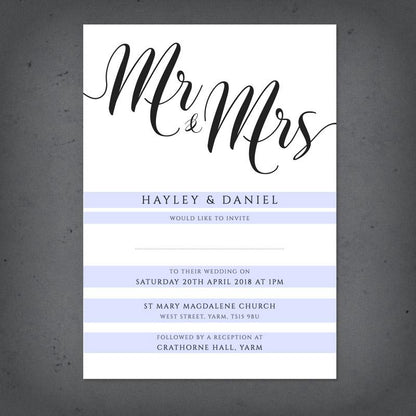 editable text on mr and mrs wedding invitation template