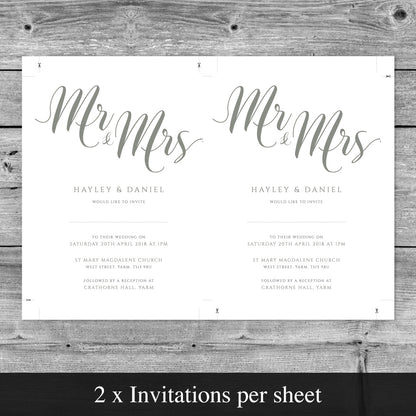 editable wedding invitation template in pastel green