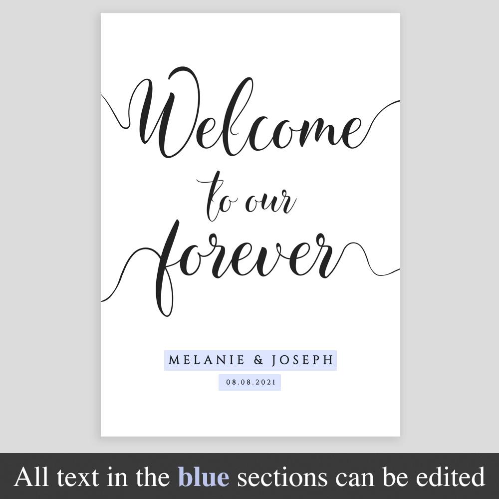 editable text on welcome to our forever template