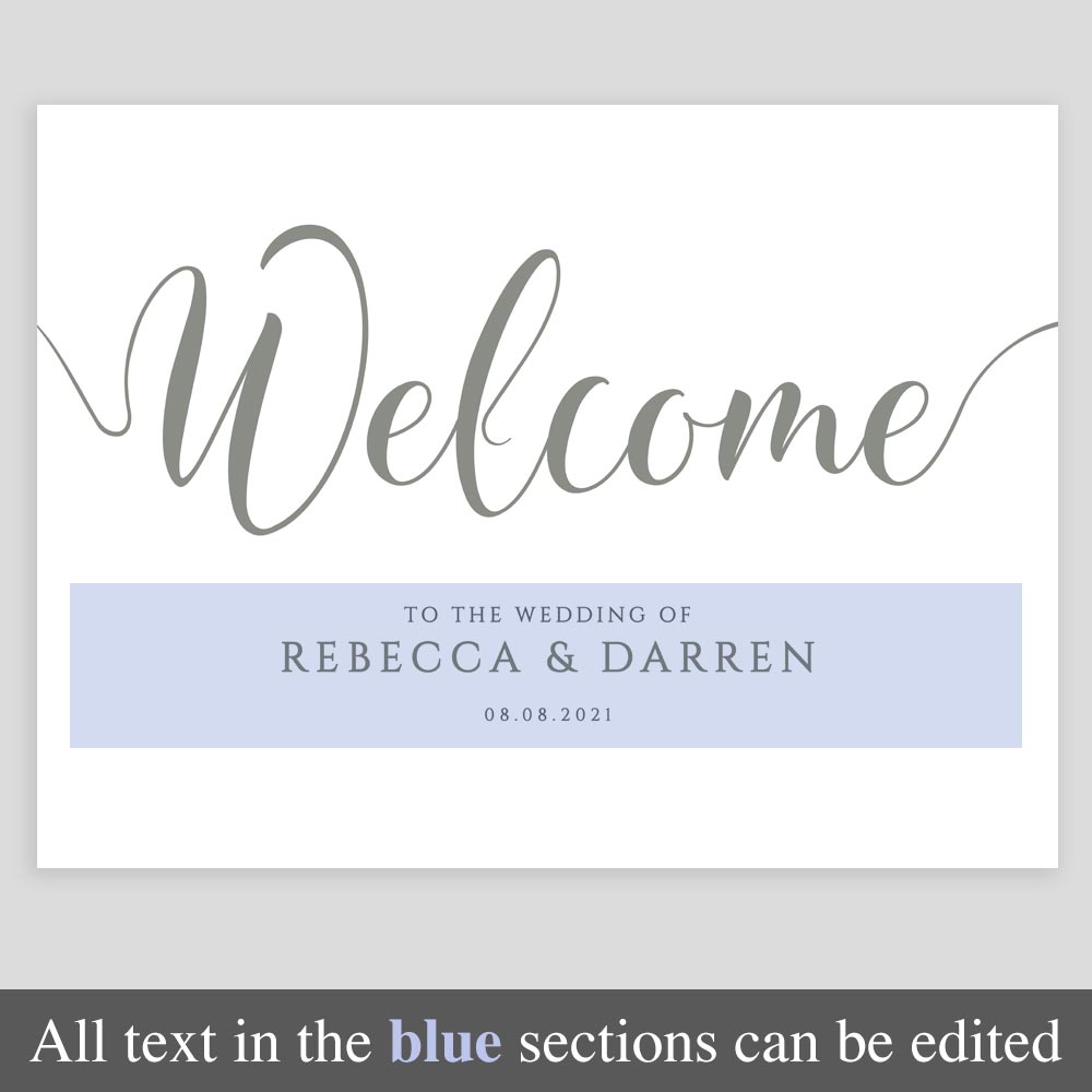 editable welcome sign in pastel green