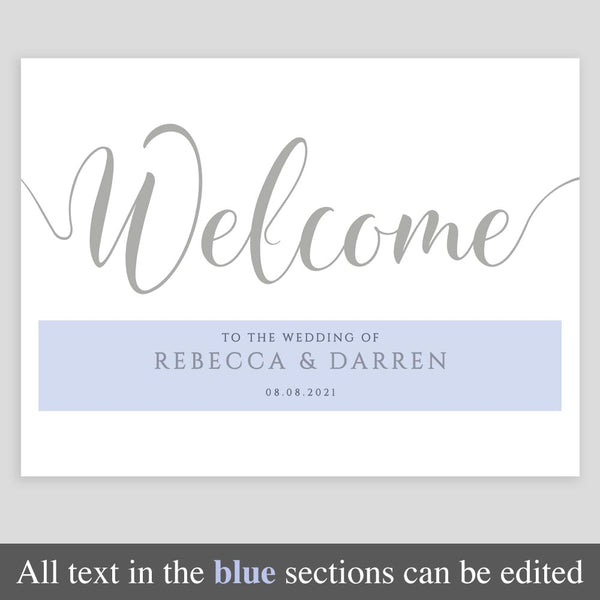 Editable Silver Wedding Welcome Sign Template - Digital Download – We ...