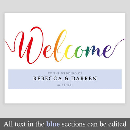 editable text on the LGBT welcome sign template