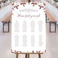 fall leaves seating plan at wedding reception