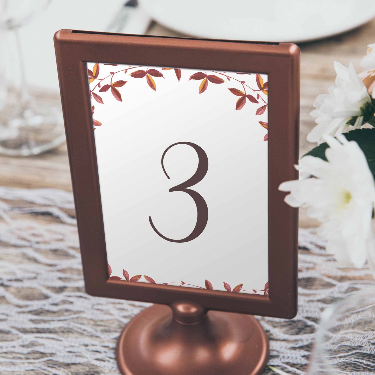 5x7 fall season table number in frame