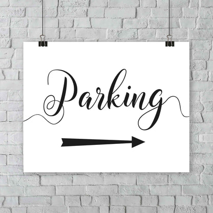 outdoor wedding parking arrow sign
