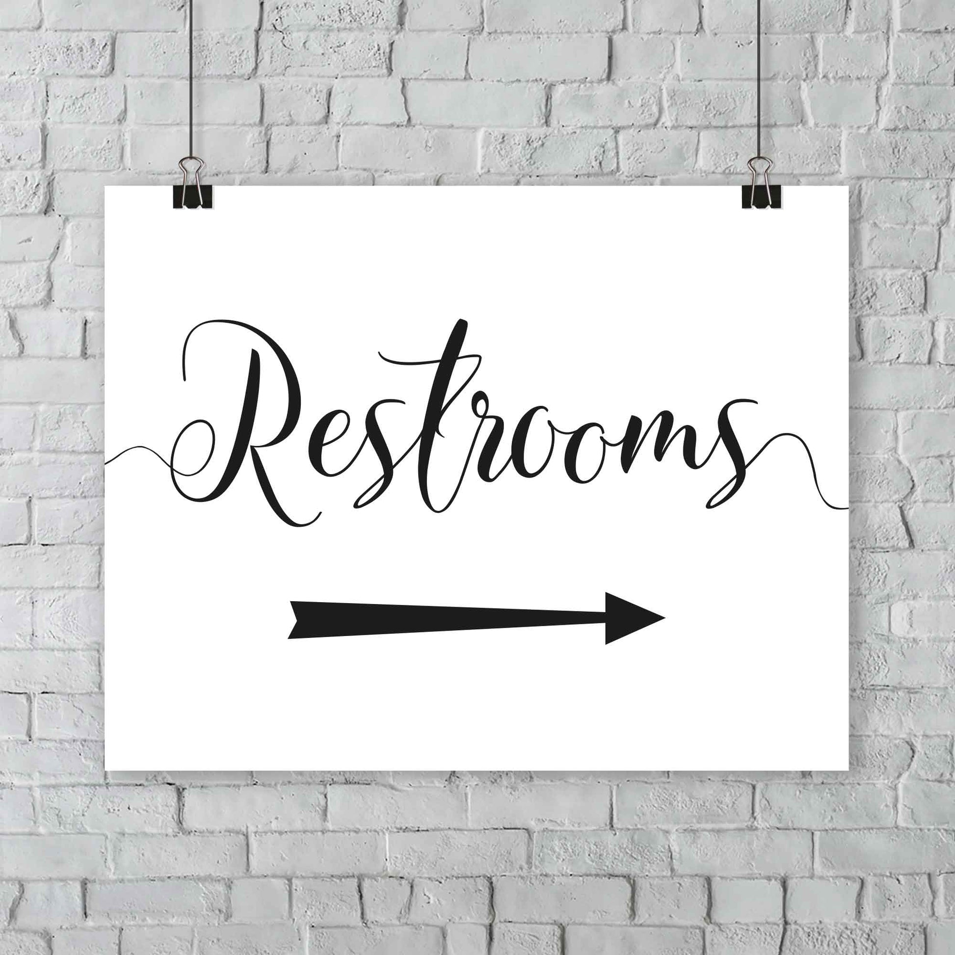 outdoor wedding restroom directions sign