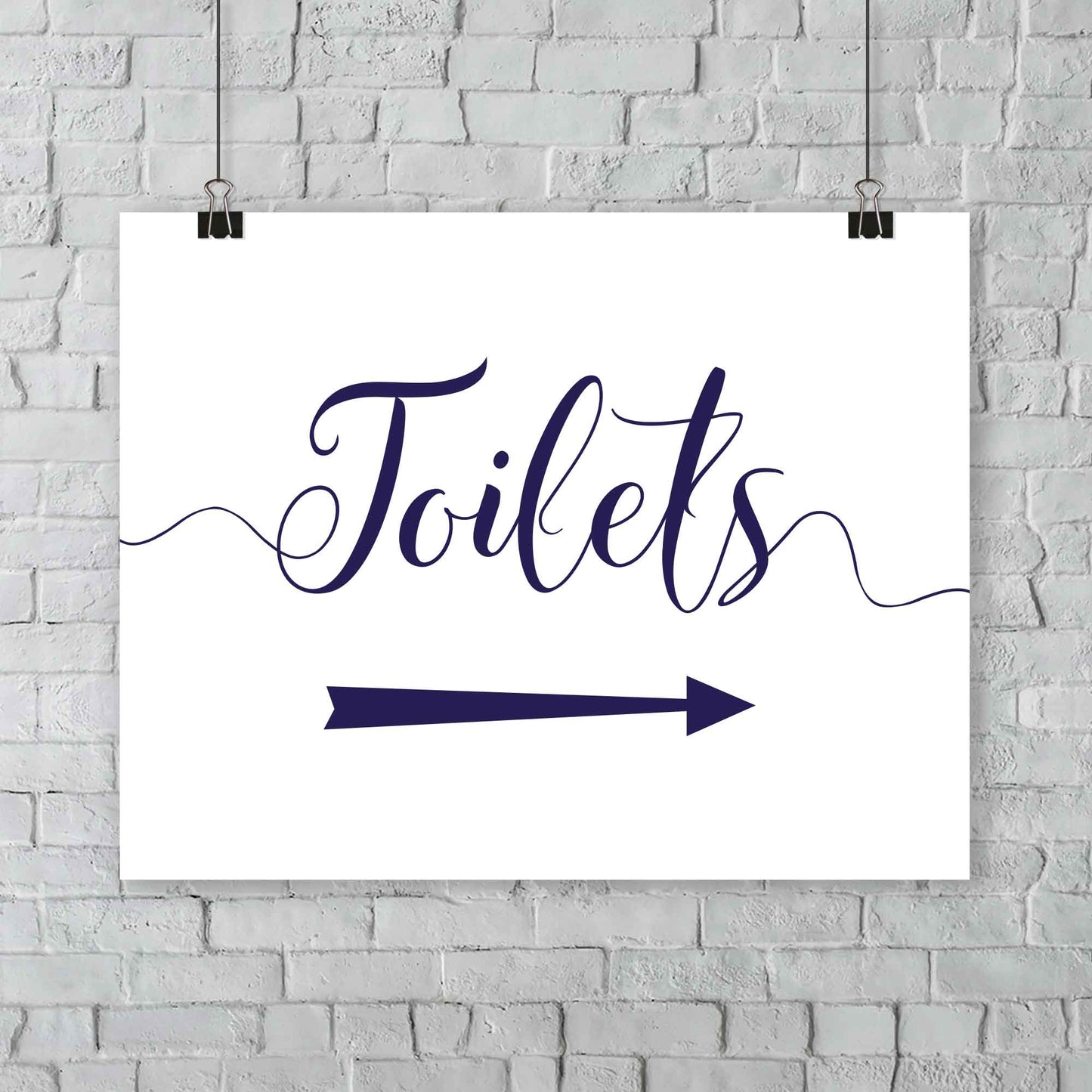navy wedding toilets directions sign