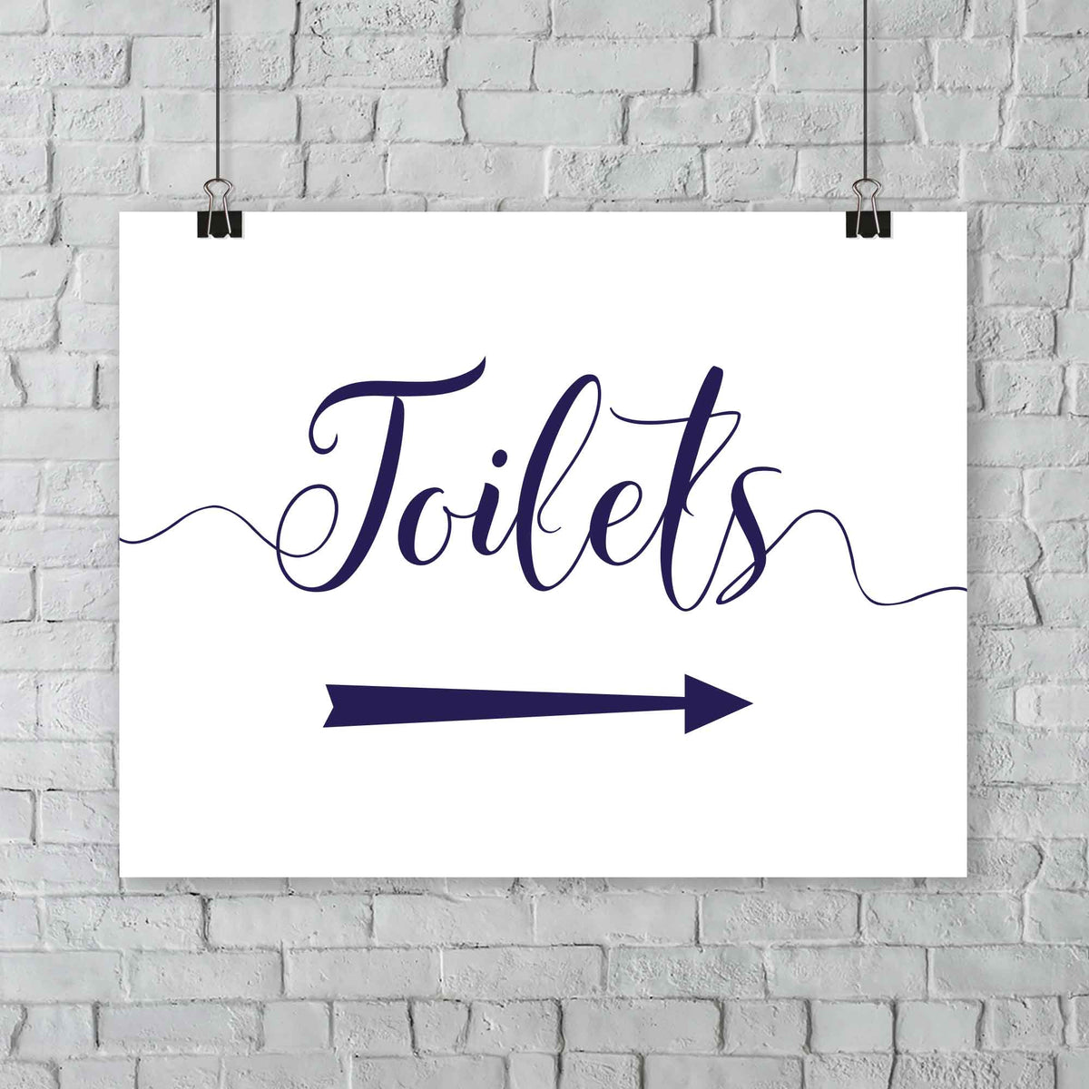 navy wedding toilets directions sign