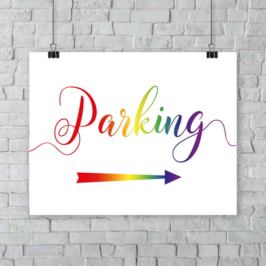LGBT Pride Rainbow Parking Arrow Sign