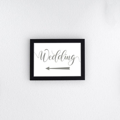 laurel green directional wedding left arrow sign printed and framed