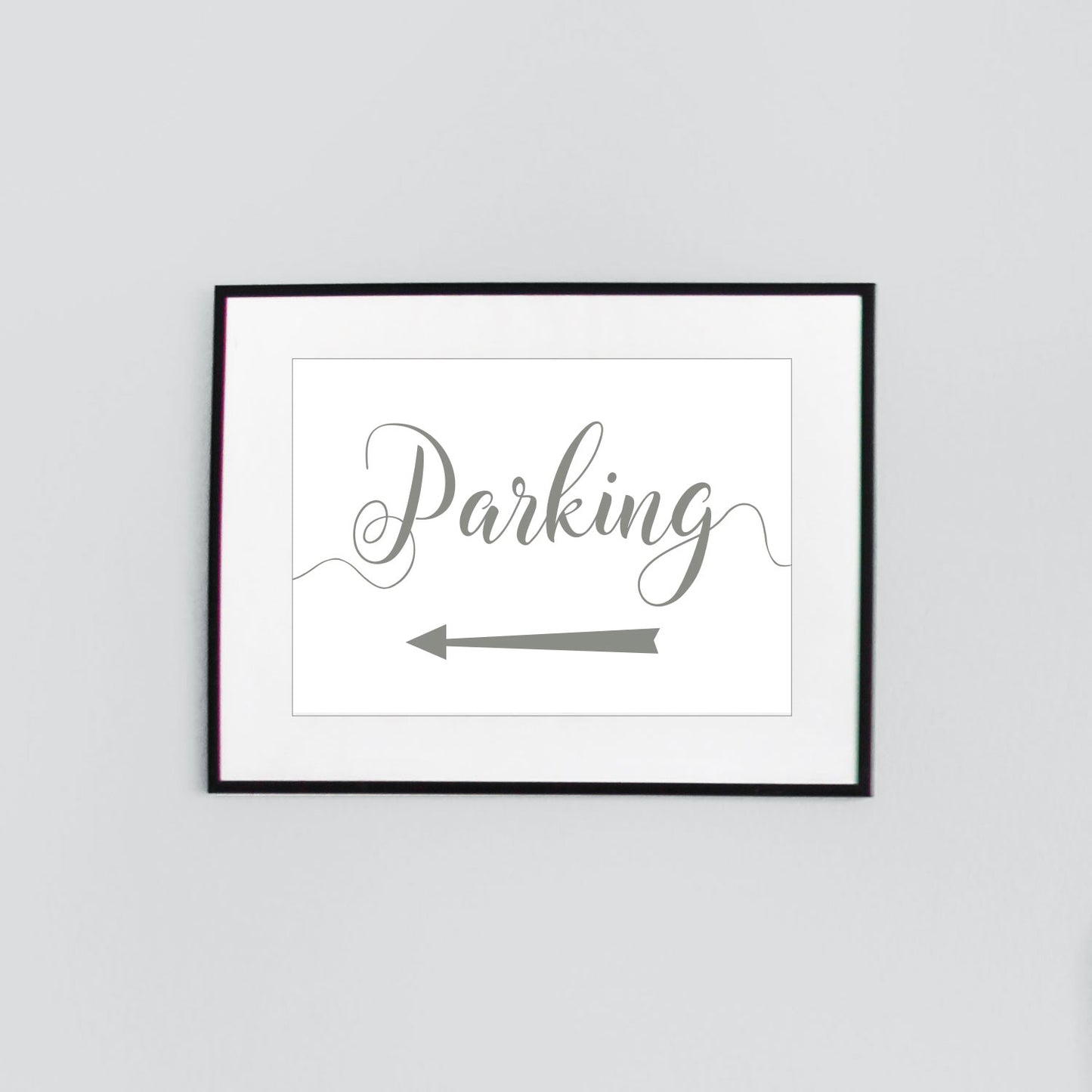 left arrow parking sign digital download printed in misty green