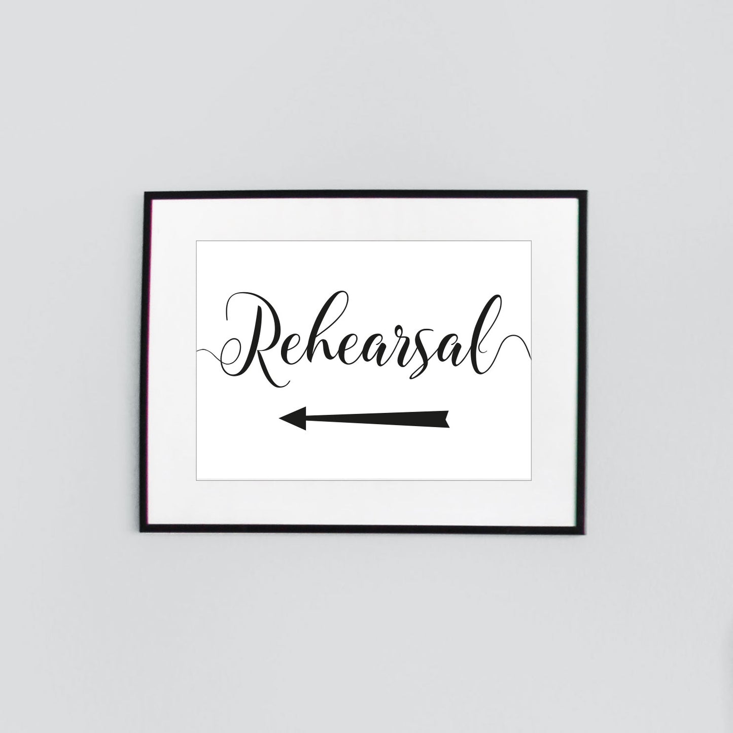 wedding rehearsal  directions sign framed print