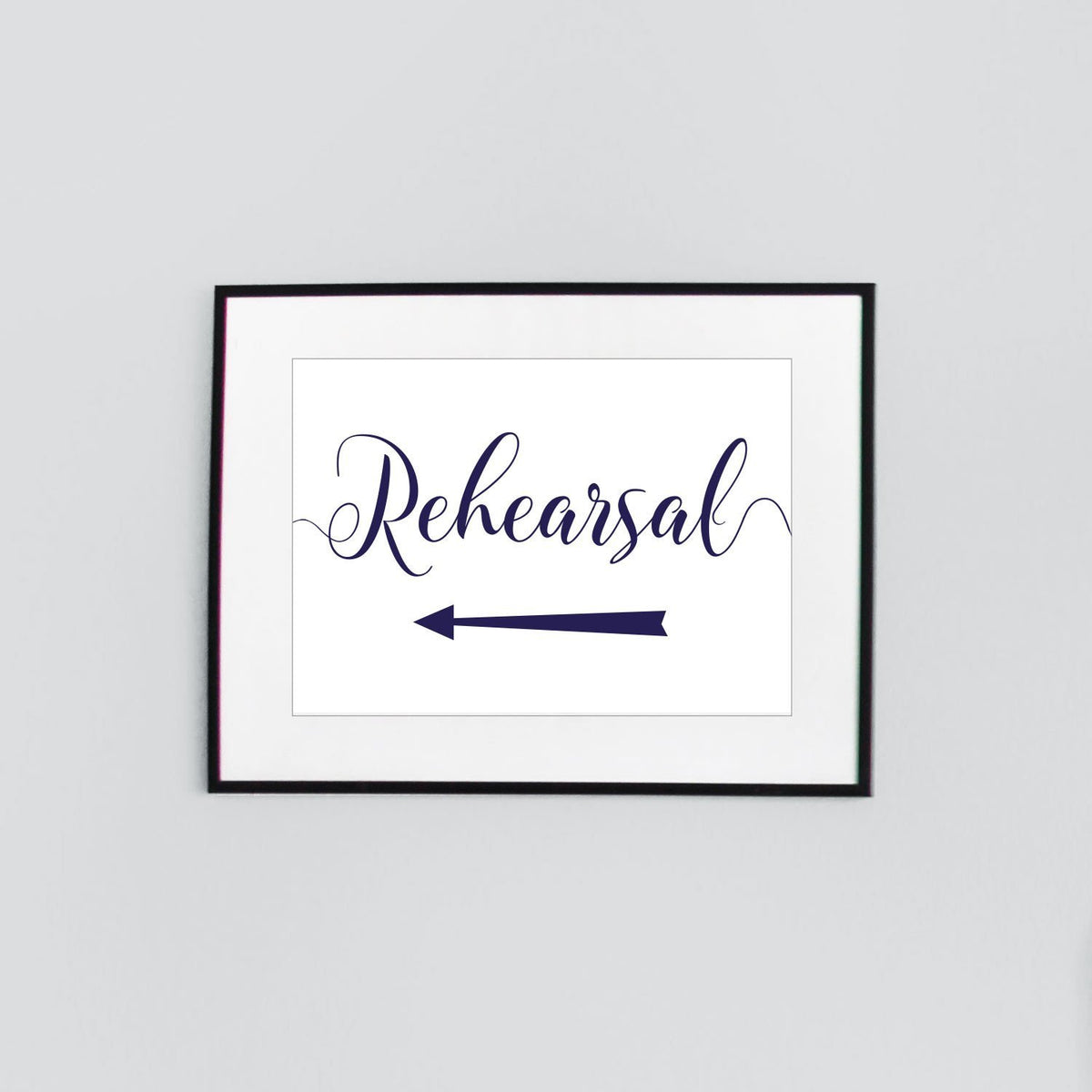 navy wedding rehearsal directions sign