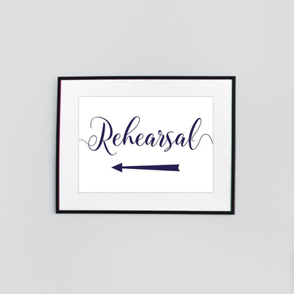 navy wedding rehearsal directions sign