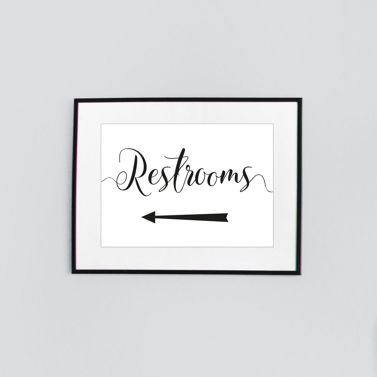wedding restrooms sign framed print