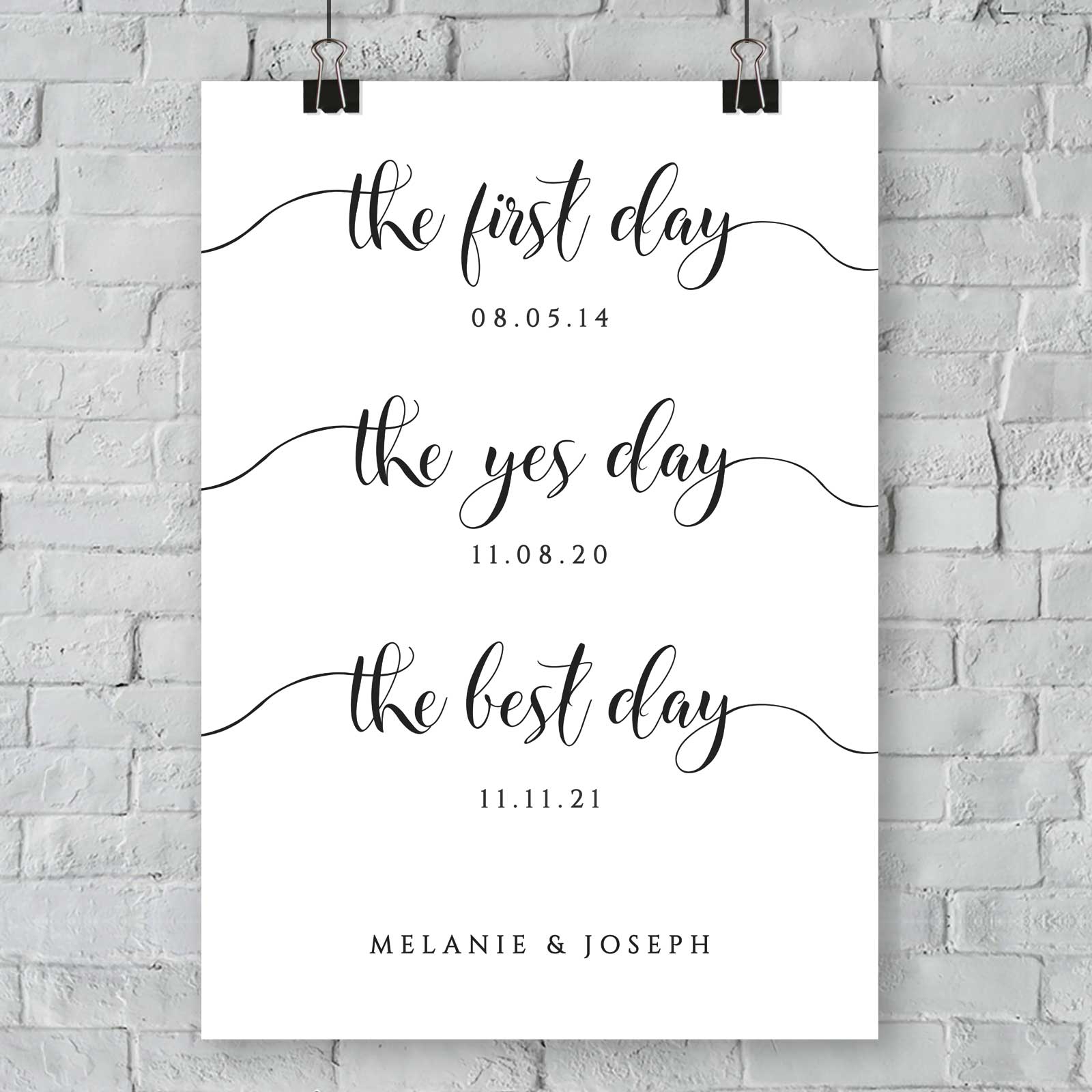 our journey so far personalised wedding sign template