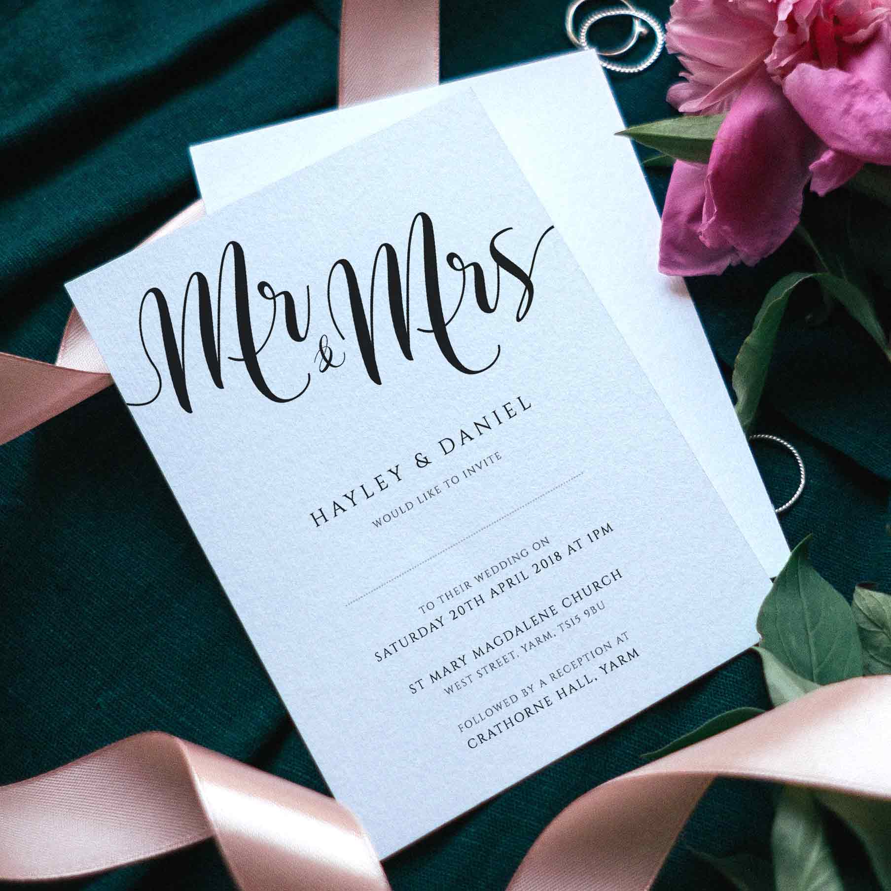 Minimalist Wedding Invitation Printable Download