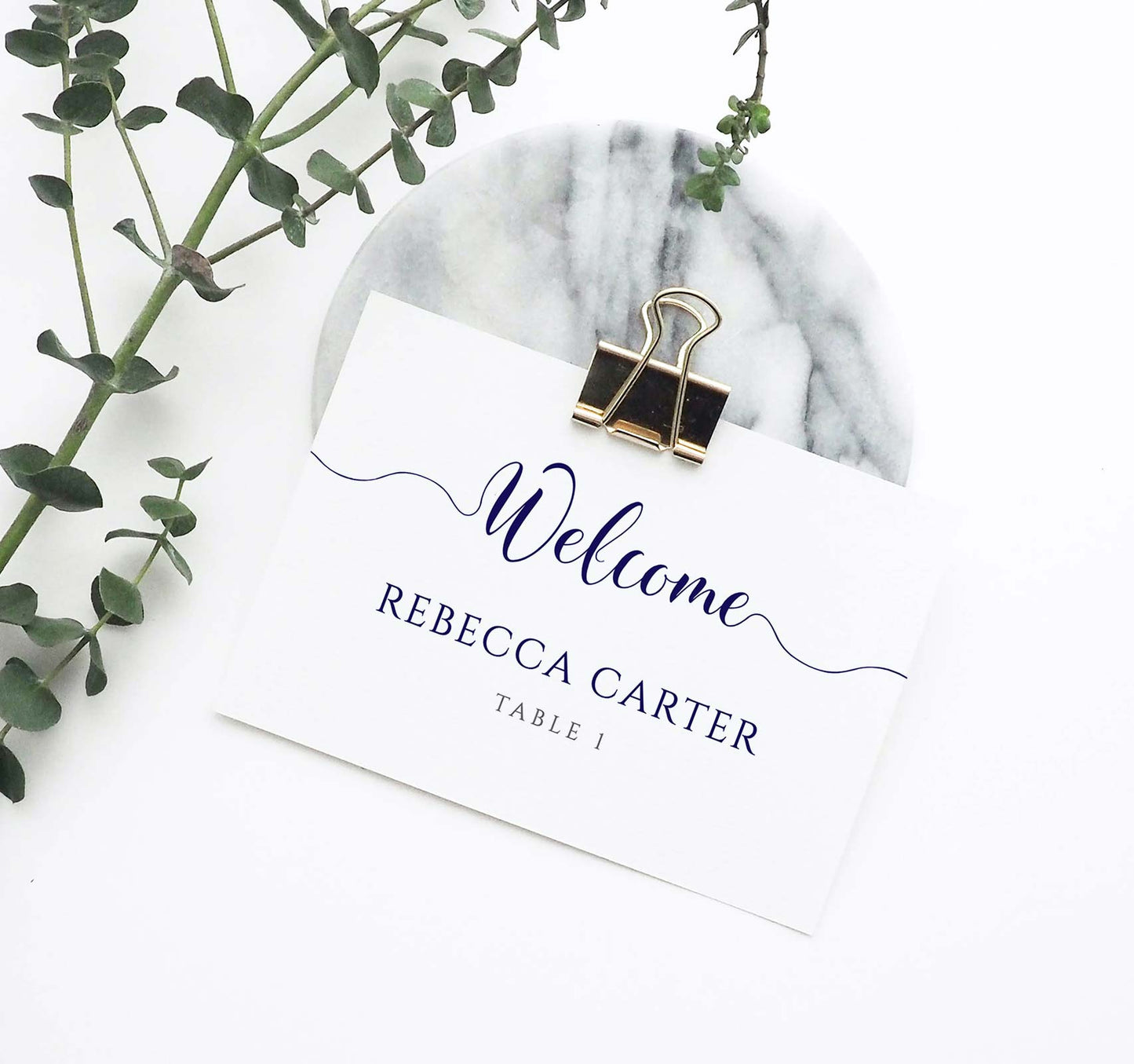 navy wedding place card template