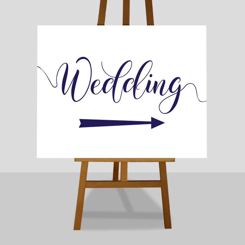 printable wedding sign with directional arrow