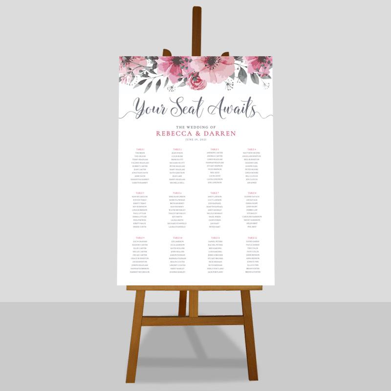 your seat awaits floral find your seat sign