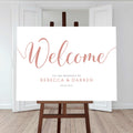 peach wedding welcome sign