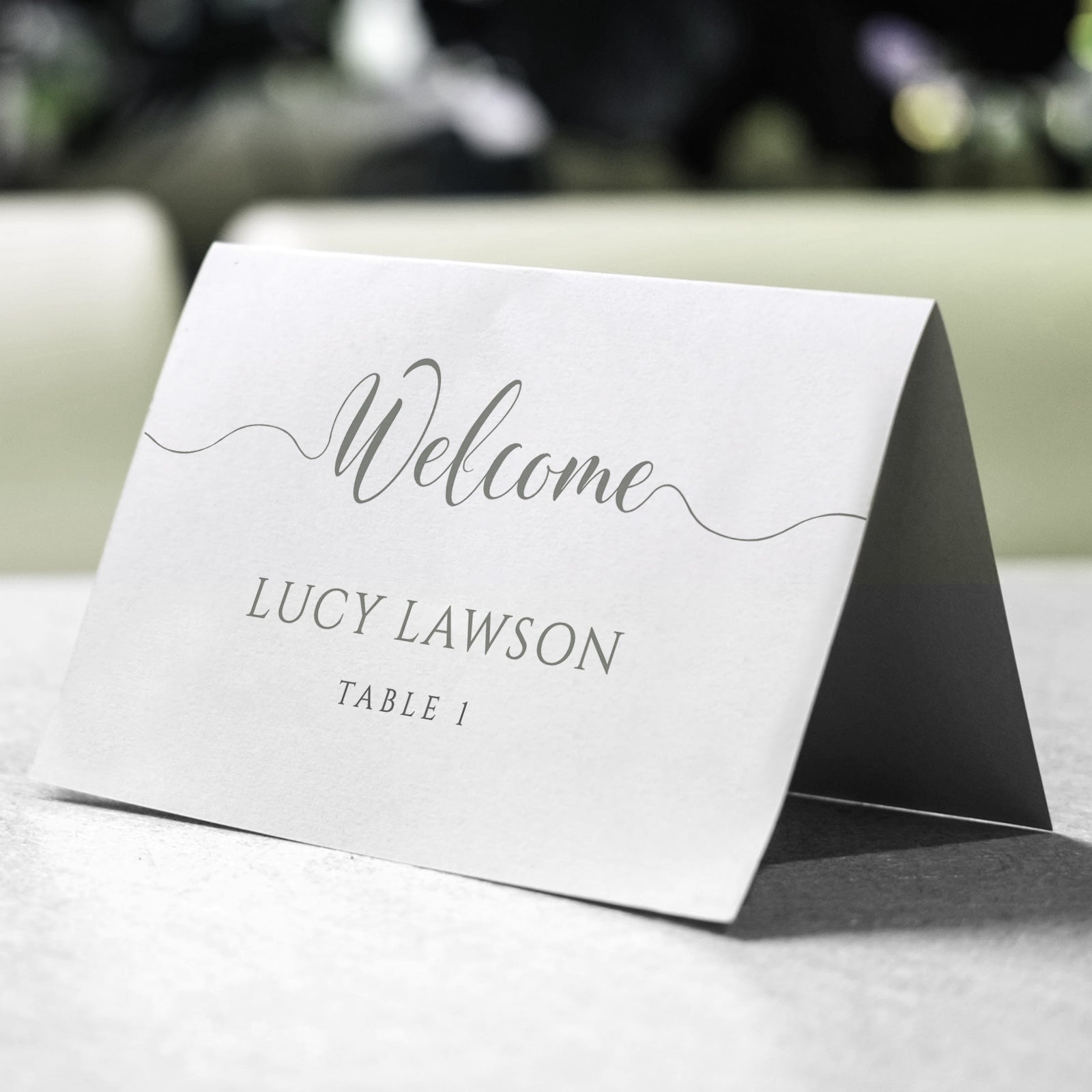 printable misty green wedding place card template