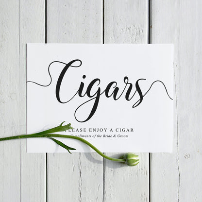 Cigars sign for weddings printed on 5x7, 8x10, A5 or A4