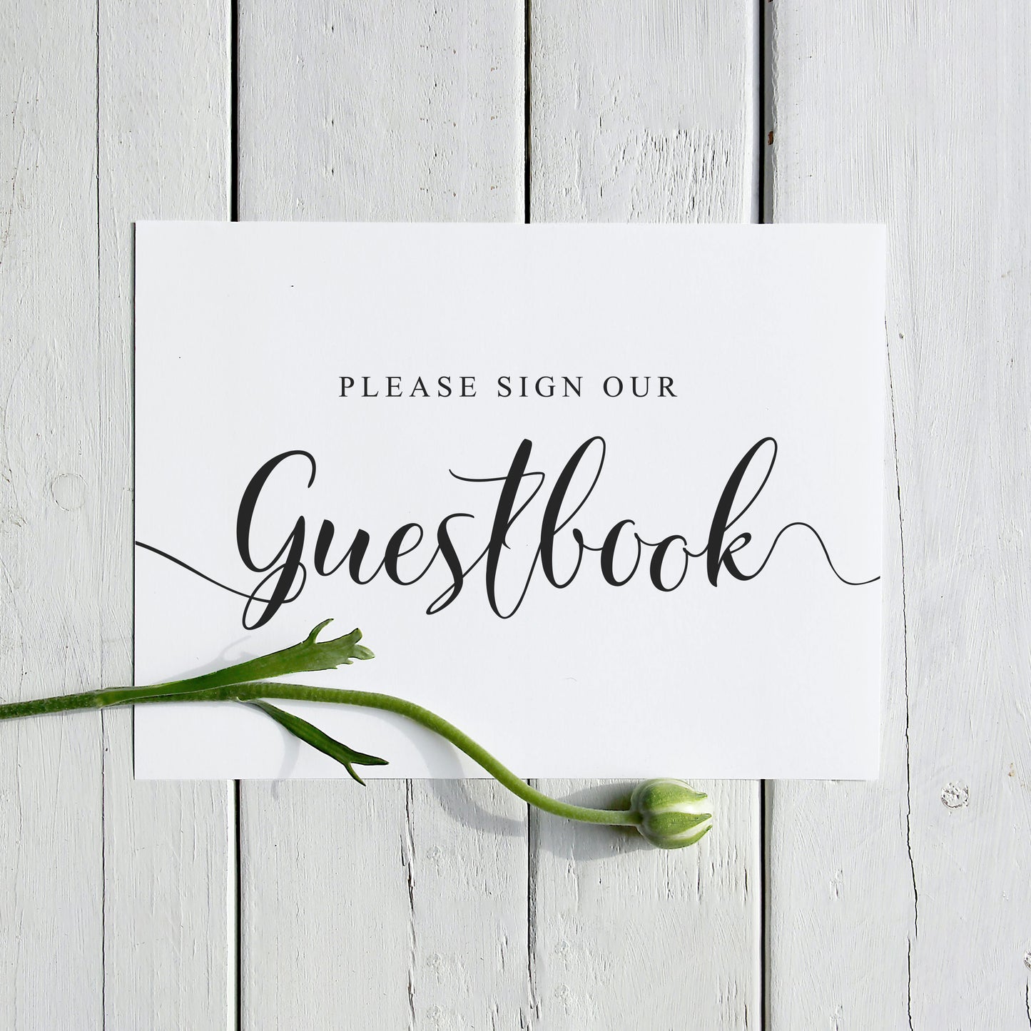A4 wedding guestbook sign printed on card