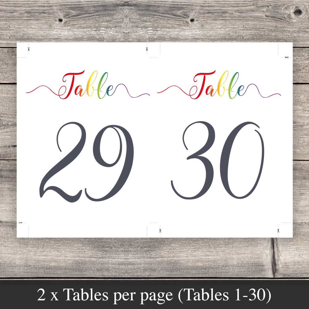 print 2 table numbers per sheet on the template